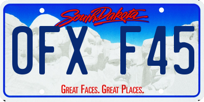 SD license plate 0FXF45