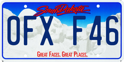 SD license plate 0FXF46
