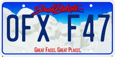 SD license plate 0FXF47