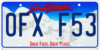 SD license plate 0FXF53