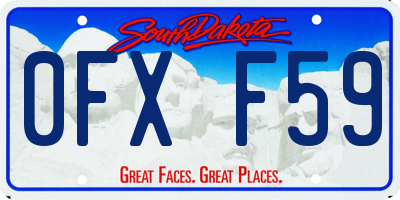 SD license plate 0FXF59