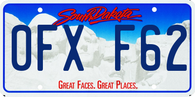 SD license plate 0FXF62