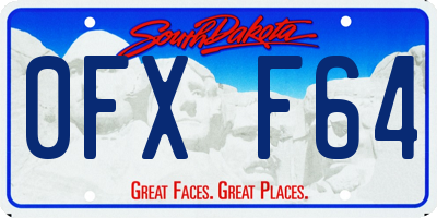 SD license plate 0FXF64