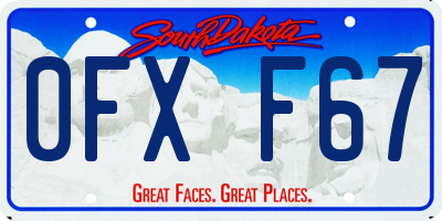 SD license plate 0FXF67