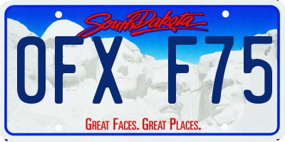 SD license plate 0FXF75