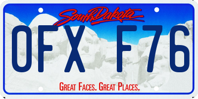 SD license plate 0FXF76