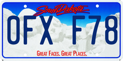 SD license plate 0FXF78