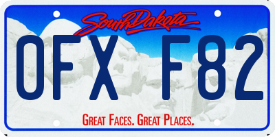 SD license plate 0FXF82