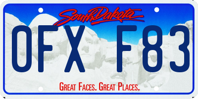 SD license plate 0FXF83