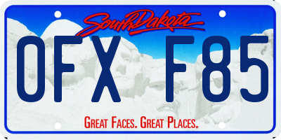 SD license plate 0FXF85