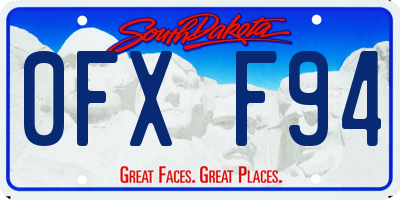 SD license plate 0FXF94