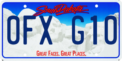 SD license plate 0FXG10