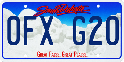 SD license plate 0FXG20
