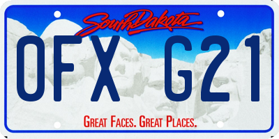 SD license plate 0FXG21