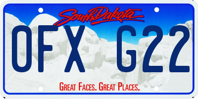 SD license plate 0FXG22