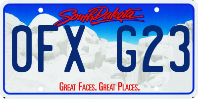 SD license plate 0FXG23
