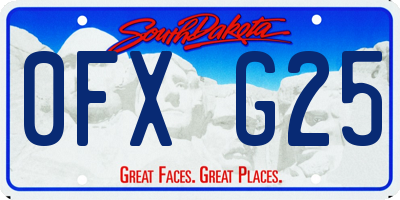 SD license plate 0FXG25