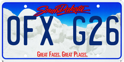 SD license plate 0FXG26