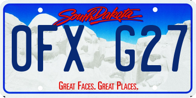 SD license plate 0FXG27