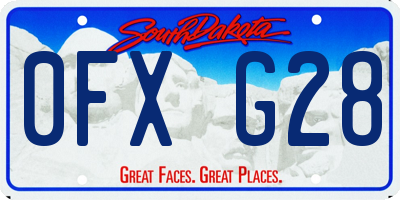 SD license plate 0FXG28