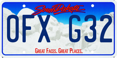 SD license plate 0FXG32
