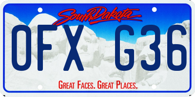 SD license plate 0FXG36