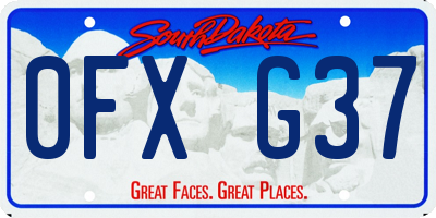 SD license plate 0FXG37