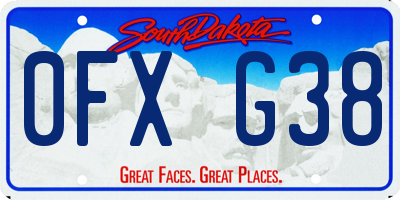 SD license plate 0FXG38