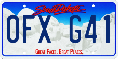 SD license plate 0FXG41