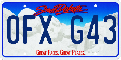 SD license plate 0FXG43
