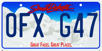 SD license plate 0FXG47