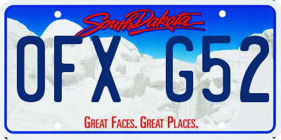SD license plate 0FXG52