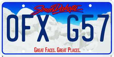 SD license plate 0FXG57
