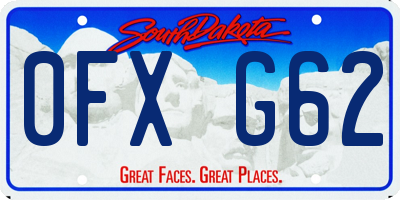 SD license plate 0FXG62