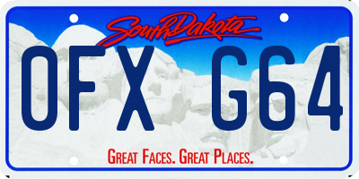 SD license plate 0FXG64