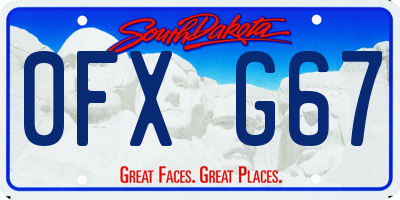 SD license plate 0FXG67