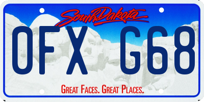SD license plate 0FXG68