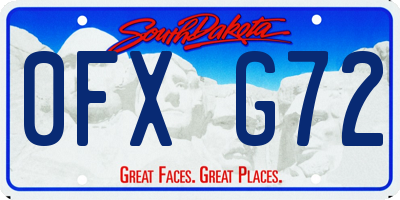 SD license plate 0FXG72
