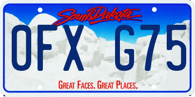 SD license plate 0FXG75