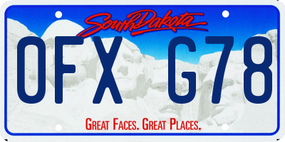 SD license plate 0FXG78