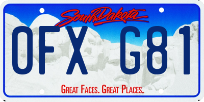 SD license plate 0FXG81