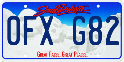 SD license plate 0FXG82