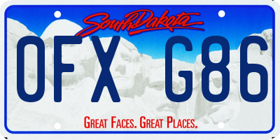 SD license plate 0FXG86