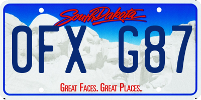 SD license plate 0FXG87