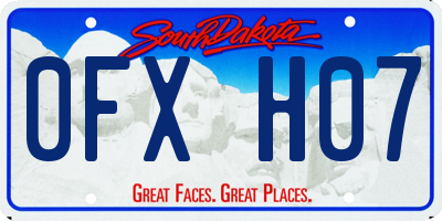 SD license plate 0FXH07