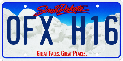 SD license plate 0FXH16