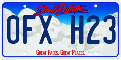 SD license plate 0FXH23