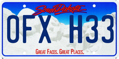 SD license plate 0FXH33