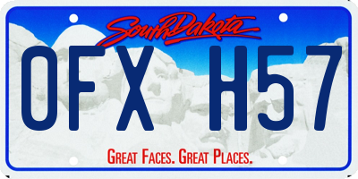 SD license plate 0FXH57