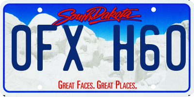 SD license plate 0FXH60